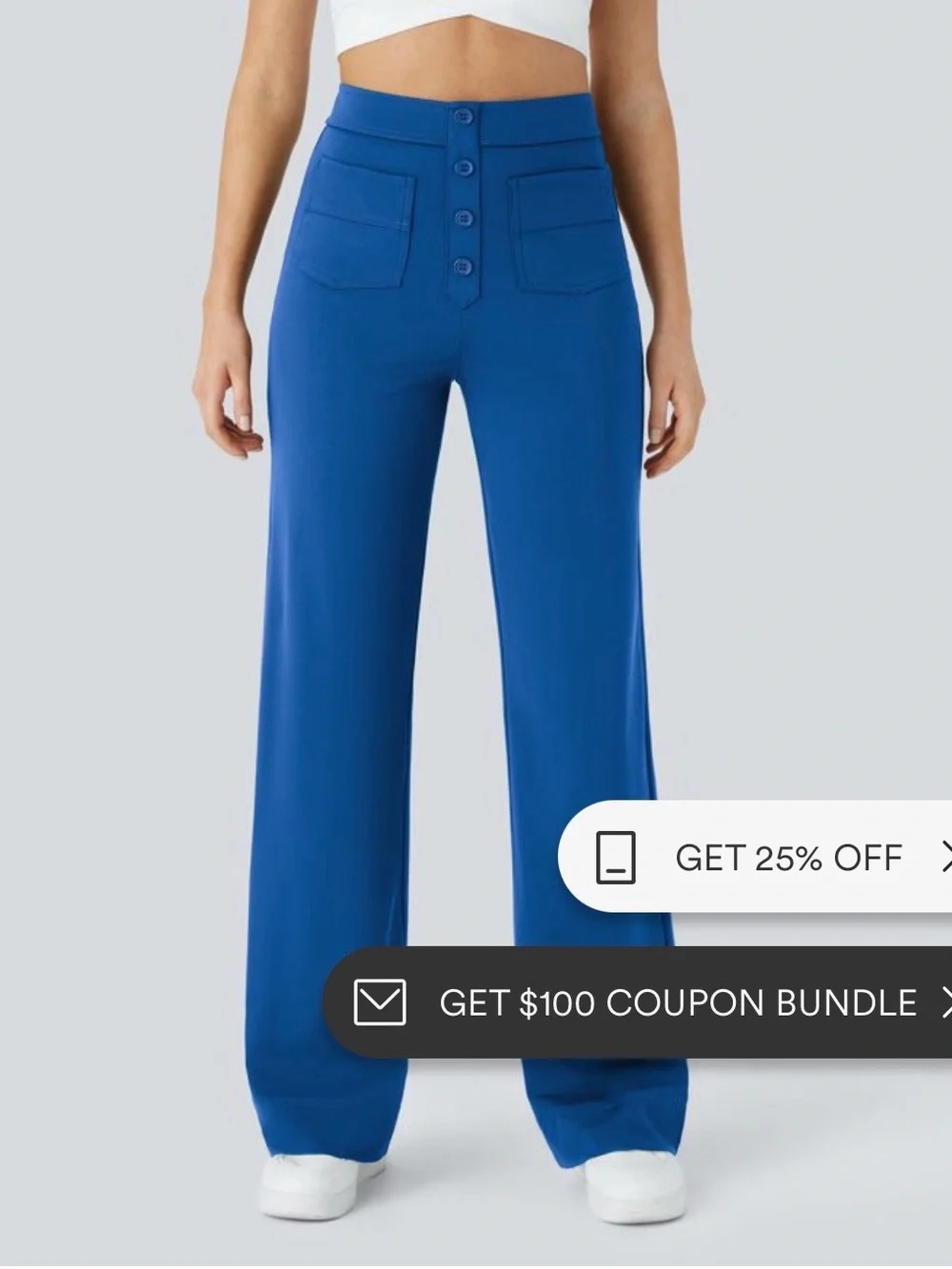 Halara DayStretch High Waisted Wide Leg Pants Mens Womens L Workleisure blue NWT